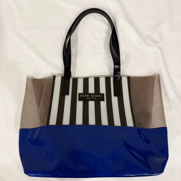 Henry Bendel Medium Size Iconic Striped PVC Tote Bag - Picture 5 of 11